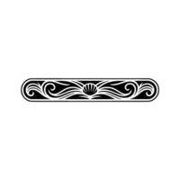 Elegant Ornamental Border with Shell and Swirls, Black White vector