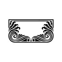 Elegant Art Nouveau Frame with Floral Swirls and Minimalist vector