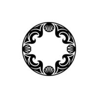 Elegant Circular Ornament with Seashell Motifs on White vector