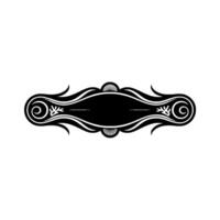 Elegant Black Oval Frame with Ornate Swirls, Art Deco Style vector