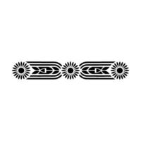 Geometric Daisy Chain Border, Black and White Decorative Element vector