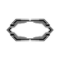 Tech-Inspired Geometric Frame Futuristic Black White Element vector