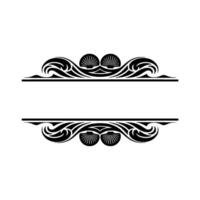 Ornate Black Shell and Wave Border on Gradient Backdrop vector
