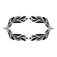Elegant Black Leaf Frame on Light Background - Decorative Element vector