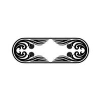 Elegant Black and White Ornamental Label with Seashells vector