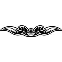 Stylized Sea Waves and Seashell Border, Monochrome vector