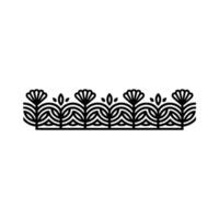 Black Floral Border , Geometric Style, Minimalist vector
