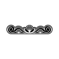 Elegant Black and White Border with Seashell and Swirl Motifs vector