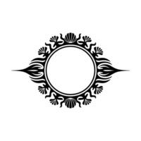 Elegant Black White Decorative Circular Frame - Minimalist vector