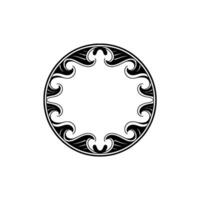 Elegant Art Deco Circle Frame in Black on Light Background vector