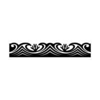 Ocean Waves Pattern - Black Decorative Border vector