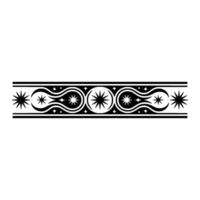 Celestial Border Black White Starry Pattern on White Background vector