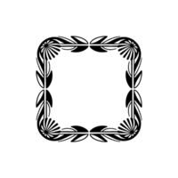 Elegant Art Deco Frame with Floral Motif on White Background vector