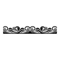 Elegant Wave Border , Black and White Ornament vector