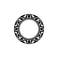 Elegant Black White Circular Element, Decorative Border, Minimalist vector