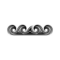 Stylized Wave Border , Black and White, , Decorative Element vector