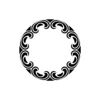 Ornamental Circle - Elegant Black Scroll Border on White Background vector