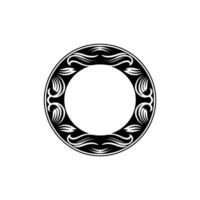 Elegant Black and White Circular Ornamental Element vector