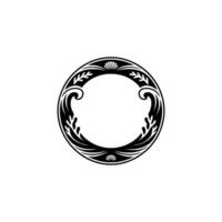 Elegant Black and White Circular Frame, Art Deco Style vector