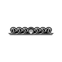 Decorative Black Wave Seashell Border, Element vector