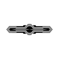 Geometric Tech Element, Black White Modern Style vector