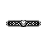Black White Ornamental Border with Shell Eye Motifs vector