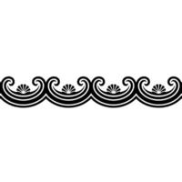 Decorative Black Wave Border, Greek Key Inspired, Elegant vector