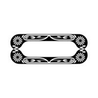 Floral Frame , Black and White, Decorative Border Element vector