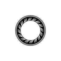Ornate Black and White Circular Decorative Frame on White Background vector