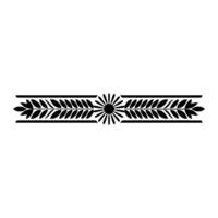 Ornamental Floral Border Element, Black and White, Geometric Style vector