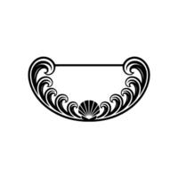 Art Deco Seashell Frame, Elegant Black and White vector
