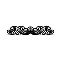 Decorative Black and White Swirl Ornament Element vector