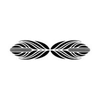 Symmetrical Black and White Leaf Pattern on White Background vector