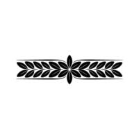 Elegant Black Leaf Motif Border on White Background - Decorative vector