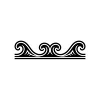 Elegant Wave Border , Black White , Decorative Element vector