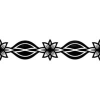 Floral Border with Geometric Elements - Minimalist Elegant vector