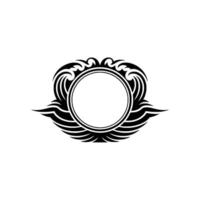 Elegant Black and White Ornamental Frame with Circle vector