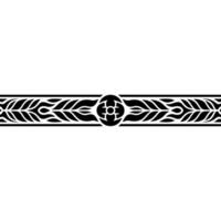 Ornamental Border, Floral Pattern in Black and White, Abstract Decorative vector