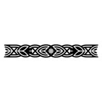 Black and White Celtic Knot Border, on White Background vector