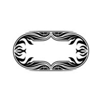 Elegant Black Oval Frame with Floral Elements, Decorative Border vector