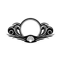 Ornamental Ocean Frame, Illustration, Nautical vector