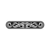 Decorative Scroll Border Element, Black and White, Elegant vector