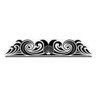 Oceanic Border Waves Shell in Black on White vector