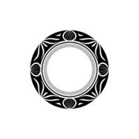 Circular Native American Inspired Ornament in Black and White vector