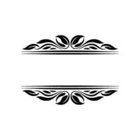 Elegant Black Leaf Ornament Frame on Gray Background - Illustration vector
