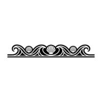 Elegant Art Deco Ocean Waves with Seashells Border vector