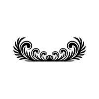 Elegant Black Flourish, Element on White Background vector