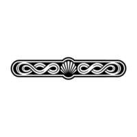 Elegant Art Deco Style Decorative Border with Shell Motif, Black and White vector