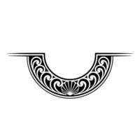 Decorative Black and White Ornamental Border with Shell Motif vector