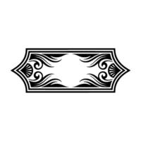Elegant Art Deco Decorative Frame - Monochrome Ornament on White Background vector